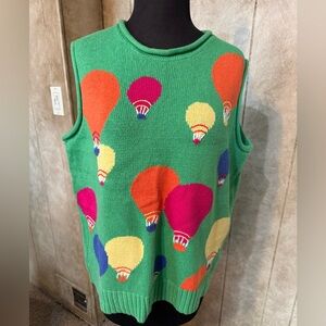 Timber Lea Colorful Hot Air Balloon Sweater Vest